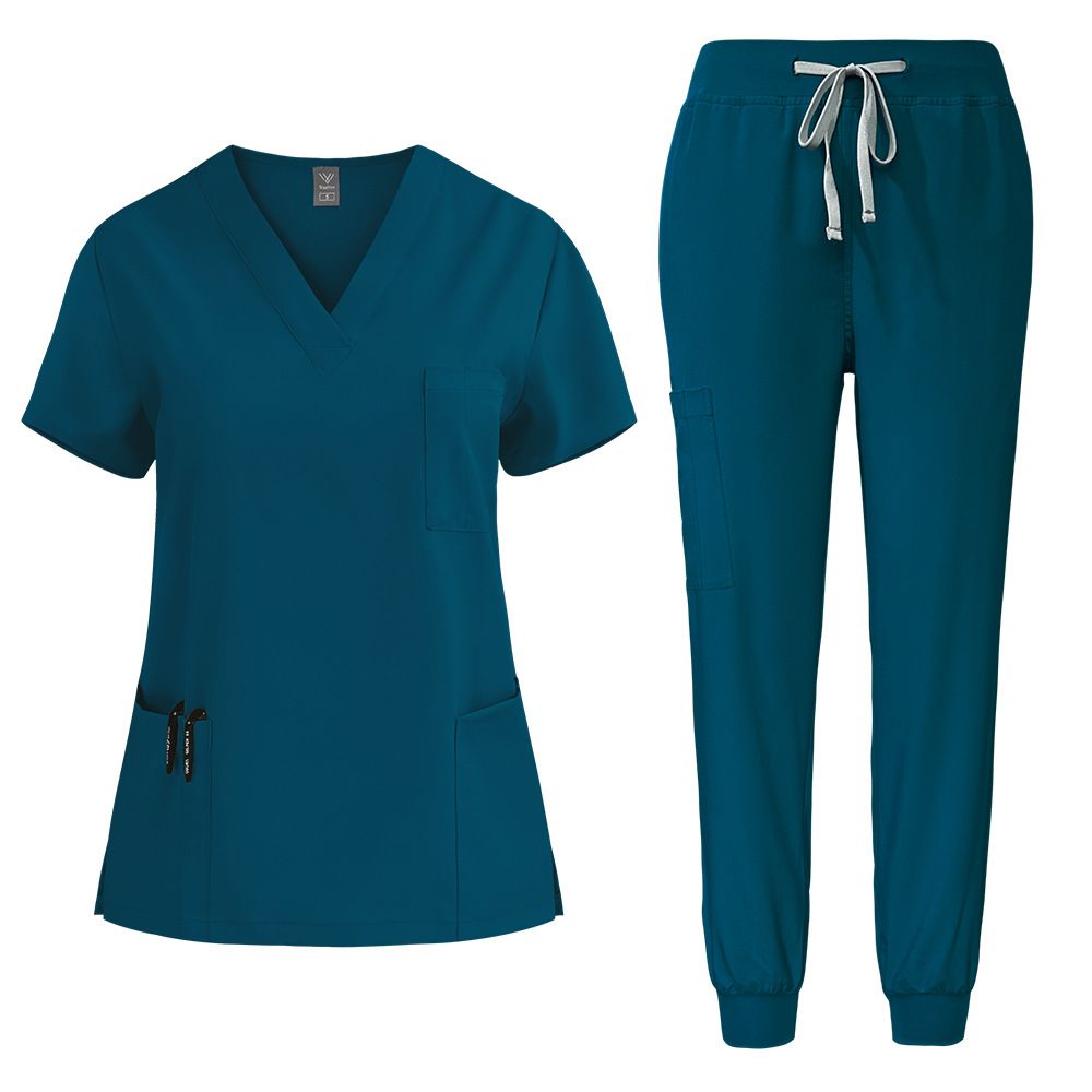 Women's short-sleeved doctor's gown, surgical gown, women's beauty work clothes, men's operating room scrub gown, elastic quick-drying gown_ipsvogv.com