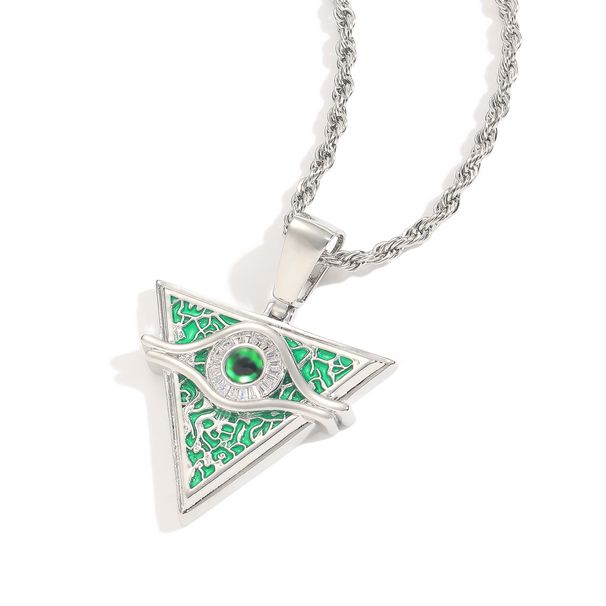 Pendants & Charms Hip Hop Game King Millennium Building Block Oil Drip Eye Pendant Exquisite Simple Geometric Triangle Jewelry Necklace_ipsvogv.com