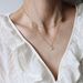 Double Layered White Shell Round Non Fading Lock Bone Chain Women's Titanium Steel Gold Plated Pendant_ipsvogv.com