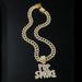 Hip Hop Exaggerated POP Letter Full Diamond Pendant Necklace Personalized Nightclub Men's Cuban Chain_ipsvogv.com