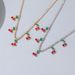 New Fashion Simple Cherry Hip Hop Tennis Rhinestone Choker Necklace For Women_ipsvogv.com