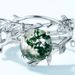global Spot Delivery S925 Silver Green Moss Ring Female Water Grass Agate Ring Fashionable Unique_ipsvogv.com