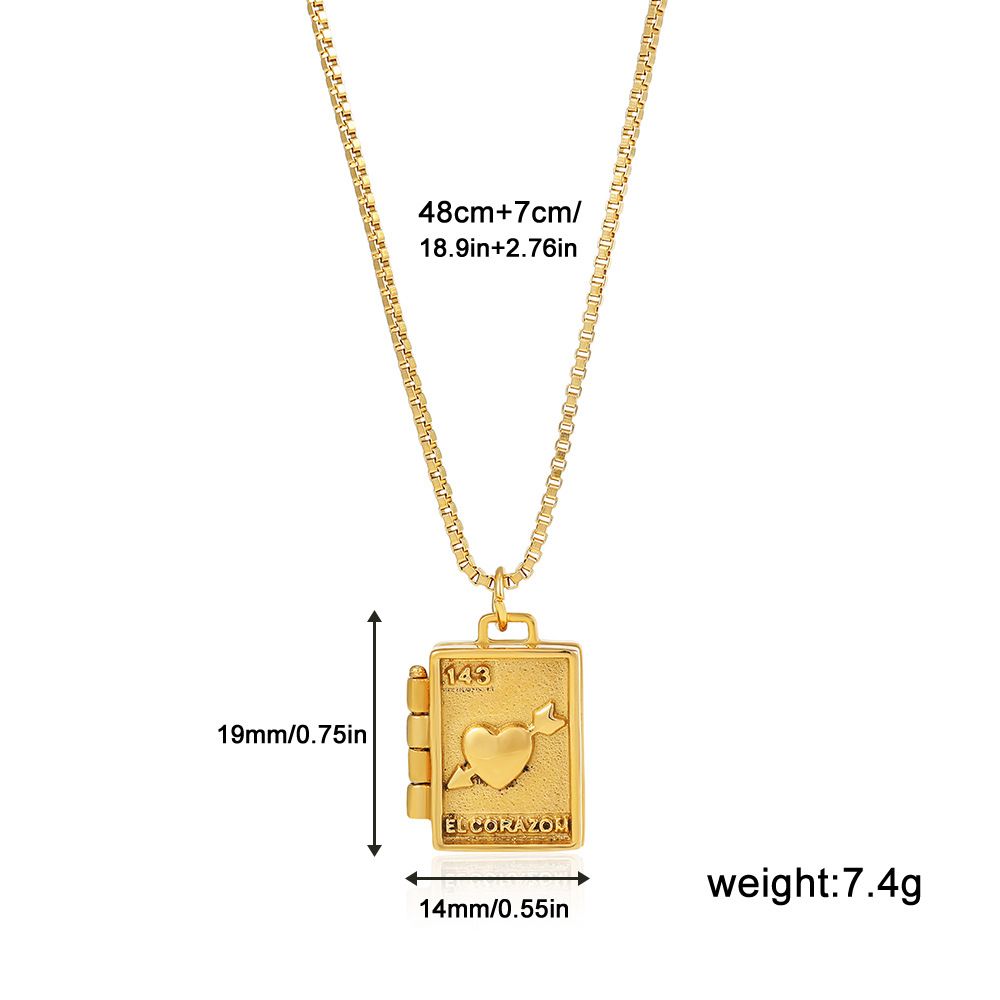 Hot Selling New Product Openable Necklace Retro Moon Love Photo Album Frame Necklace Stainless Steel Necklace_ipsvogv.com