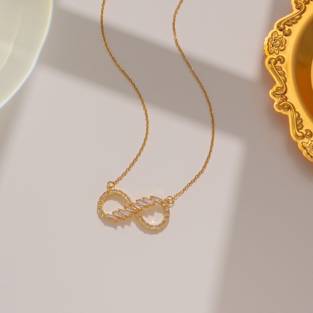 new women;s necklace 8-character love necklace female infinite love heart-shaped necklace collarbone chain gift manufacturer_ipsvogv.com