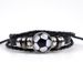 Unisex Sports Bracelet - Leather & Woven Beads (Football, Basketball, Tennis Fan Gift)_ipsvogv.com