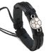 Handwoven Football Leather Bracelet - Black Sports Fan Wristband For Men_ipsvogv.com