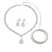 Women’s Jewelry Set Fashion Fashionable And Simple Design Diamond Drop Shaped Pendant Necklace Earrings Ring Jewelry Bridal Set Accessories_ipsvogv.com