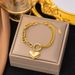 Love Gold Titanium Steel Bracelet, Female Internet Celebrity, Trendsetter, Hip-hop, Niche Personality, Simple And_ipsvogv.com