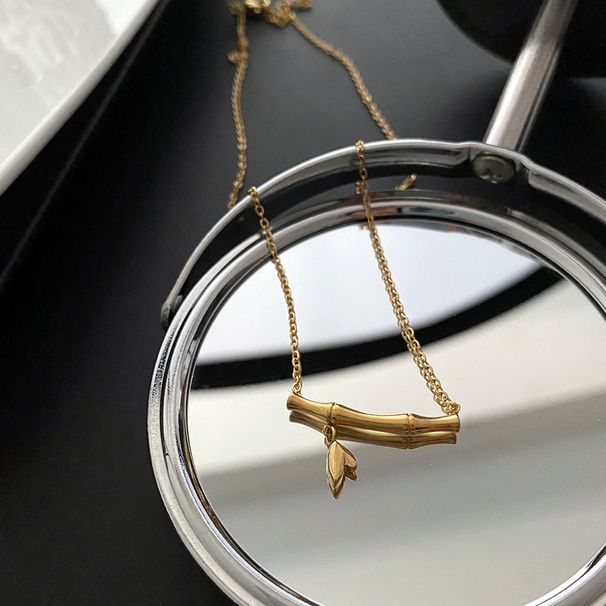 Titanium Steel Colorless Exquisite Bamboo Joint Rising Lucky Collar Chain Fashion Design Sense, Elegant and Versatile_ipsvogv.com