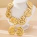 Statement Jewelry Exaggerated Conch Choker Pendant Gold Alloy Personality Trend Necklace Earring Set_ipsvogv.com