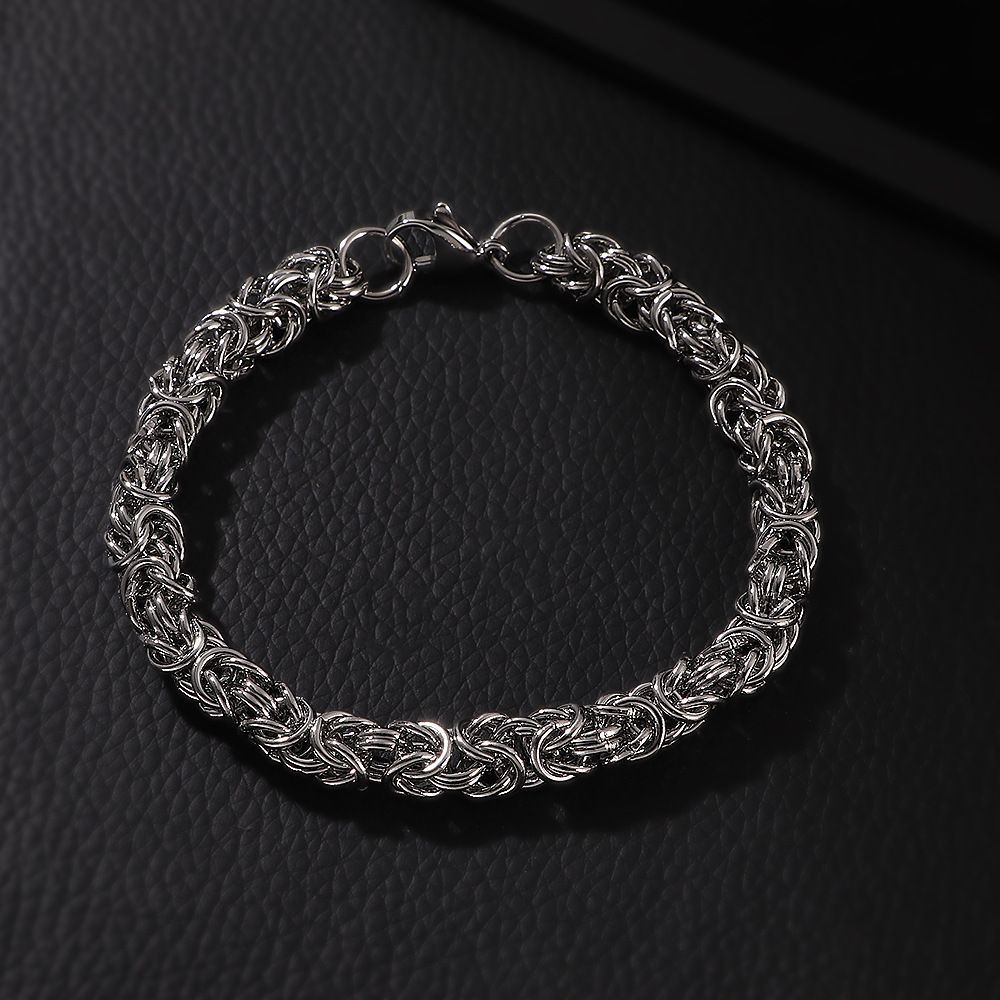 Men's Creative 7mm Braided Titanium Steel Bracelet Bold Handmade Fashion Lantern Chain_ipsvogv.com