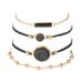 Personalized Turquoise Pattern Style 4-piece Set Handmade Chain Black Square Trendy Bracelet_ipsvogv.com