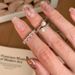 Medieval Brushed Zircon Pearl for Women Open Plain Ring, Layered with Small and High end, Light Luxury Couple Ring_ipsvogv.com