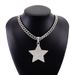 New Cuban Necklace Set For Men With Five-Pointed Star Diamond Pendant, High-Quality Electroplated Alloy Jewelry, Light_ipsvogv.com