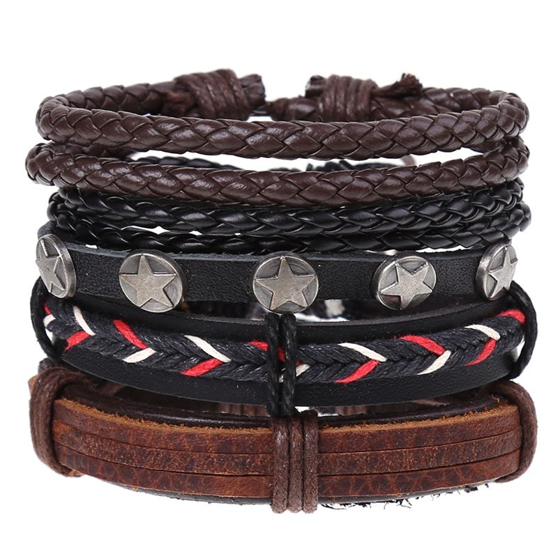 Hot Selling Woven Combination Set Leather Rope Trendy DIY Bracelet Wristband_ipsvogv.com