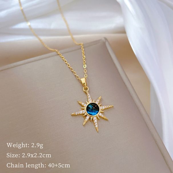 】 Starry 【 Planet Zircon Light Luxury Charm Gorgeous Full Diamond Necklace Women's Versatile Clavicle Titanium Steel 【 】_ipsvogv.com