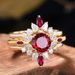 Hot Selling Pigeon Blood Ring, Female Sun Flower Dan Shape, 2-carat Red Mozambique Ring_ipsvogv.com