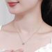 Pure D-Color Mosang Bullhead with One or Two Carat Silver Plated Platinum Simple Necklace Pendant_ipsvogv.com