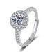 S sterling silver broadcast chain round package mozanne diamond D color one carat live lovers ring female_ipsvogv.com
