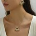 Fashion commuting women's earring necklace set with diamond studded Devil's Eye earrings, niche design, long chain,_ipsvogv.com