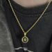 Gold Round Ancient Coin Inlaid Necklace For Men And Women, High End And Versatile Sweater Chain, Waterproof And Sweat Proof, No Fading_ipsvogv.com