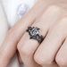 Branch Cross Gun Black Pair Inlaid With White Zircon Ladies Ins Thorn Ring_ipsvogv.com