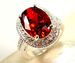 Elegant lady's red corundum ring large zircon fashion party first jewelry_ipsvogv.com