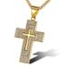 New Hip-Hop Jewelry Titanium Steel Gold-Plated Diamond-Studded Cross Pendant Necklace_ipsvogv.com