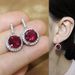Cao Shi Luxury Round Zircon For Women's Dense Inlaid Earstuds Fashion OL Versatile Earrings_ipsvogv.com