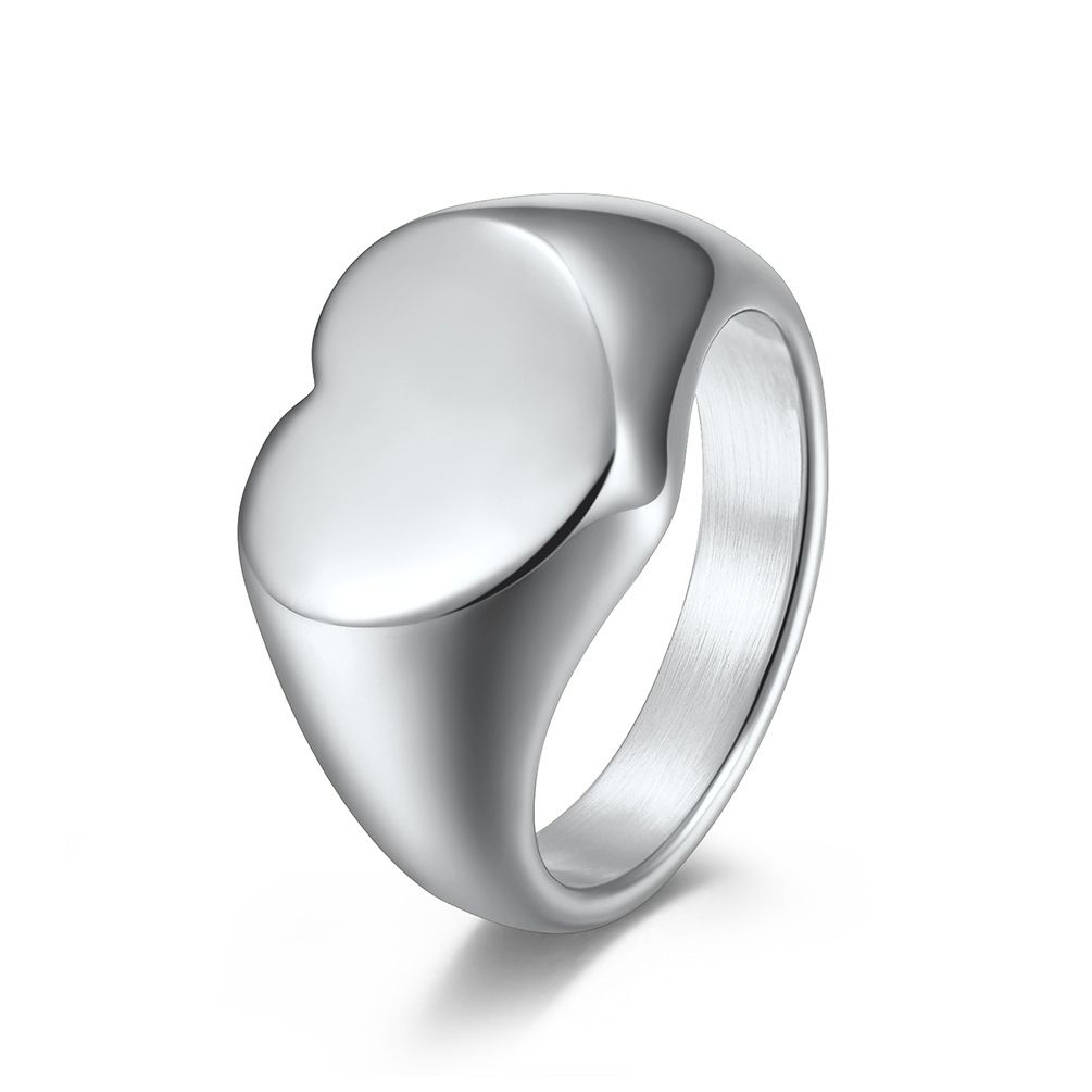 Stainless steel K gold plated love smooth ring ring genderless simple men and women proposal jewelry_ipsvogv.com