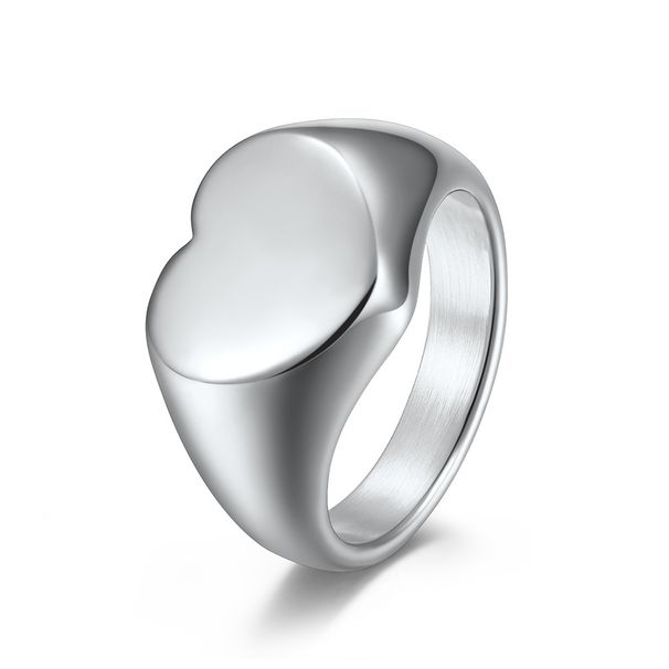 Stainless steel K gold plated love smooth ring ring genderless simple men and women proposal jewelry_ipsvogv.com