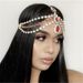Retro Bohemian hair accessories bridal headdresses inlaid with diamond eyebrow pendant hair chain_ipsvogv.com