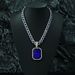 Men’s Jewelry Set Fashion New Hot Sale Sugar Cube Diamond Cuban Chain With Colored Gemstone Pendant Classic All Match Men's Necklace Jewelry_ipsvogv.com