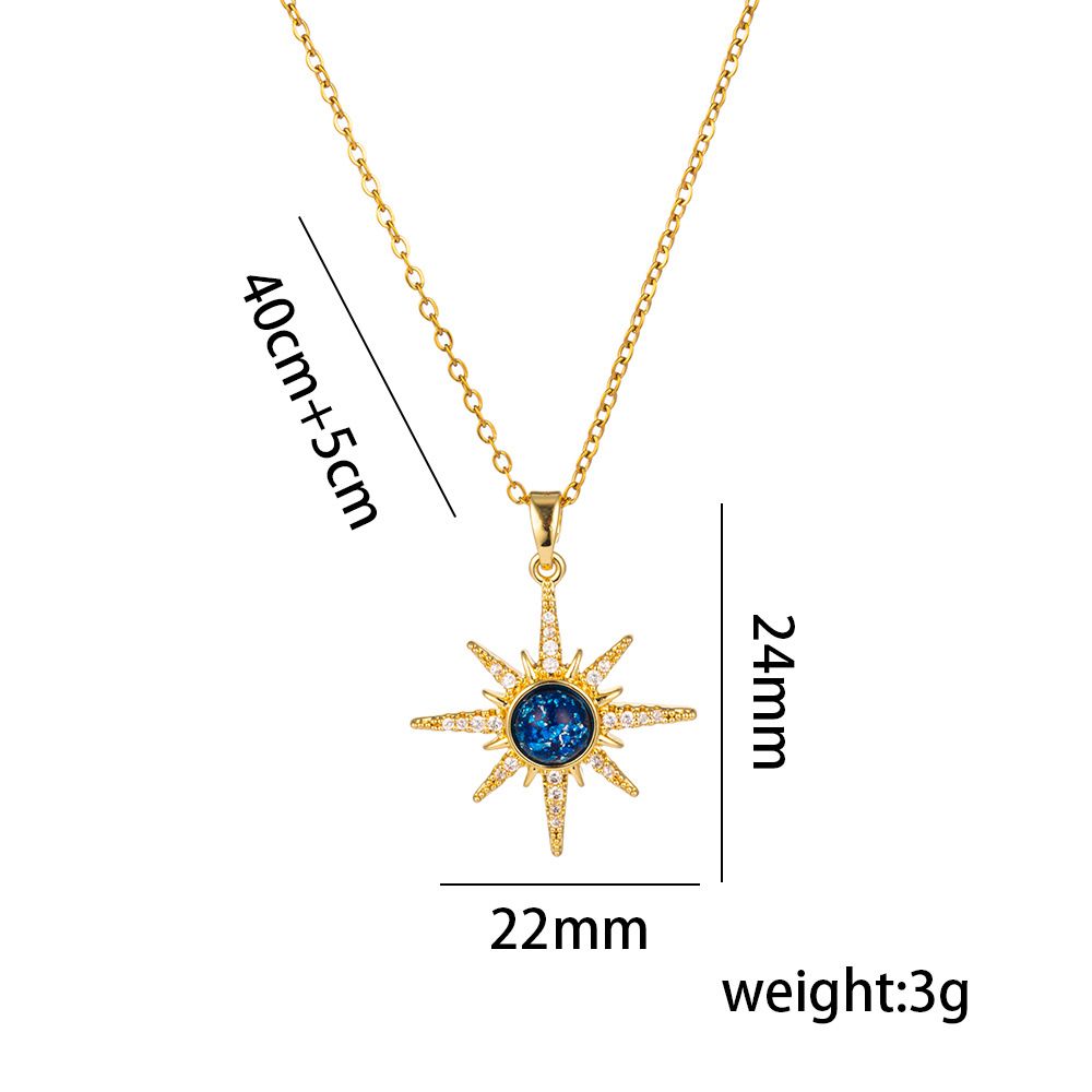 New Star Manger Planet Zircon Light Luxury Temperament Gorgeous Full Diamond Necklace Women's Versatile Titanium Steel_ipsvogv.com