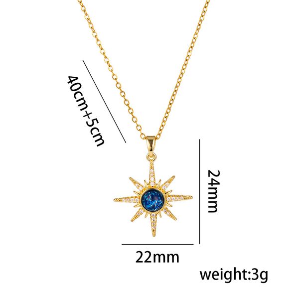New Star Manger Planet Zircon Light Luxury Temperament Gorgeous Full Diamond Necklace Women's Versatile Titanium Steel_ipsvogv.com