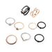 Instagram's New Geometric Five Pointed Star Heart Three Color 9-piece Set Ring_ipsvogv.com