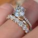 New Four Claw Double Diamond Zircon Set Ring Fashion Women's Trendy Handjewelry_ipsvogv.com