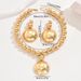 Women’s Jewelry Set Fashion Women's Jewelry Set Personalized Metal Round Bead Necklace Niche High End Pendant Earrings_ipsvogv.com