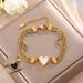 Korean Black White Double-sided Heart-shaped Titanium Steel Bracelet For Women, With A Three-layer Chain And Elegant_ipsvogv.com