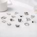 Hot Selling Butterfly Ring, Small Daisy Wings, Heart, Oil Drop Opening Combination, 15 Piece Set Of Rings_ipsvogv.com