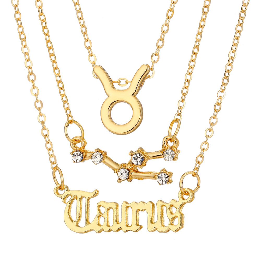 new twelve constellation necklace female personality stacking clavicle chain male couple high grade sense jewelry gift_ipsvogv.com