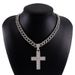 Hip Hop Versatile Alloy Cubic Zirconia Cross Pendant Personality Unisex Casual Necklace_ipsvogv.com
