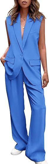 Women's Clothing vest suit with solid colours_ipsvogv.com