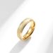 Simple stainless steel inner and outer arc pressed sand ring titanium steel plated K gold neutral cold style ring for men and women_ipsvogv.com