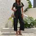 Women's casual commuting nine-point pants summer wide-leg jumpsuit women_ipsvogv.com