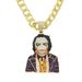 Hip hop cosplay three-dimensional diamond inlaid clown pendant necklace trendy men street dance nightclub Cuban chain_ipsvogv.com