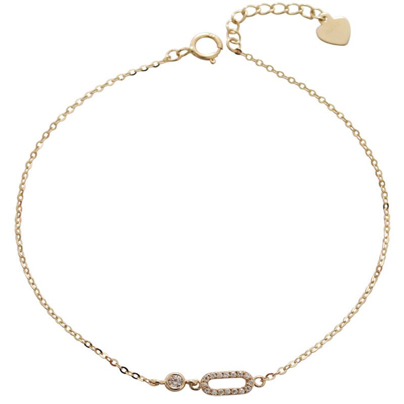 Women's Jewelry S925 Sterling Silver Plated 14K Diamond Bracelet Geometric Long Light Luxury High End Ins Style Hand Jewelry Versatile_ipsvogv.com