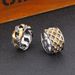 Hip Hop Hollowed Out Cuban Chain Ring, Trendy Men's Widened Woven Gold Water Diamond Titanium Steel Ring_ipsvogv.com
