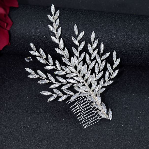 Bridal Hair Comb Long Rhinestone Clip Wedding Dress Hair Headdress Side Insert Comb Hair Piece_ipsvogv.com