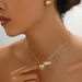 Versatile women's earring necklace set, niche inlaid electroplating design, collarbone chain, geometric earrings_ipsvogv.com